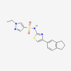 molecular formula C17H18N4O2S2 B7438244 N-[4-(2,3-dihydro-1H-inden-5-yl)-1,3-thiazol-2-yl]-1-ethylpyrazole-4-sulfonamide 