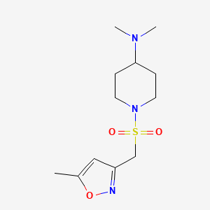 molecular formula C12H21N3O3S B7438252 N,N-dimethyl-1-[(5-methyl-1,2-oxazol-3-yl)methylsulfonyl]piperidin-4-amine 