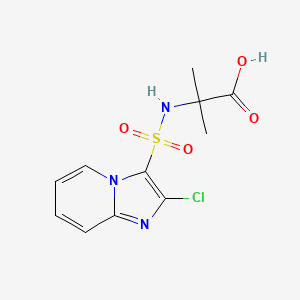 molecular formula C11H12ClN3O4S B7438284 2-[(2-Chloroimidazo[1,2-a]pyridin-3-yl)sulfonylamino]-2-methylpropanoic acid 