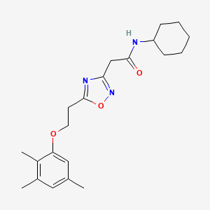 molecular formula C21H29N3O3 B7438288 N-cyclohexyl-2-[5-[2-(2,3,5-trimethylphenoxy)ethyl]-1,2,4-oxadiazol-3-yl]acetamide 