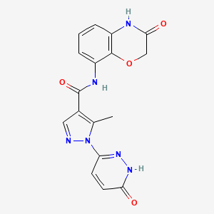 molecular formula C17H14N6O4 B7438318 5-methyl-N-(3-oxo-4H-1,4-benzoxazin-8-yl)-1-(6-oxo-1H-pyridazin-3-yl)pyrazole-4-carboxamide 