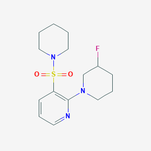 molecular formula C15H22FN3O2S B7438332 2-(3-Fluoropiperidin-1-yl)-3-piperidin-1-ylsulfonylpyridine 