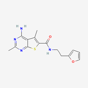 molecular formula C15H16N4O2S B7438341 4-amino-N-[2-(furan-2-yl)ethyl]-2,5-dimethylthieno[2,3-d]pyrimidine-6-carboxamide 