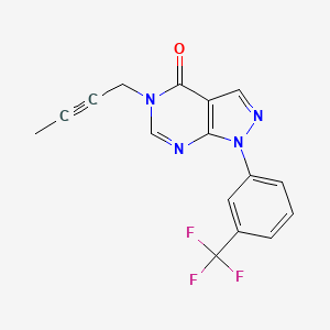 molecular formula C16H11F3N4O B7438350 5-But-2-ynyl-1-[3-(trifluoromethyl)phenyl]pyrazolo[3,4-d]pyrimidin-4-one 