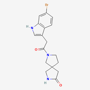 molecular formula C17H18BrN3O2 B7438354 2-[2-(6-bromo-1H-indol-3-yl)acetyl]-2,7-diazaspiro[4.4]nonan-8-one 