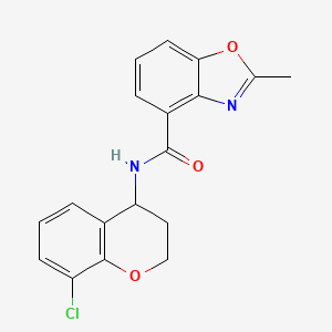 molecular formula C18H15ClN2O3 B7438365 N-(8-chloro-3,4-dihydro-2H-chromen-4-yl)-2-methyl-1,3-benzoxazole-4-carboxamide 