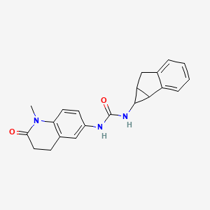 molecular formula C21H21N3O2 B7438368 1-(1,1a,6,6a-Tetrahydrocyclopropa[a]inden-1-yl)-3-(1-methyl-2-oxo-3,4-dihydroquinolin-6-yl)urea 