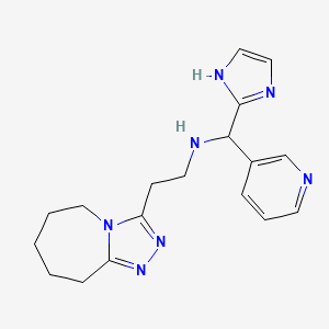 molecular formula C18H23N7 B7438373 N-[1H-imidazol-2-yl(pyridin-3-yl)methyl]-2-(6,7,8,9-tetrahydro-5H-[1,2,4]triazolo[4,3-a]azepin-3-yl)ethanamine 