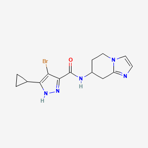 molecular formula C14H16BrN5O B7438389 4-bromo-5-cyclopropyl-N-(5,6,7,8-tetrahydroimidazo[1,2-a]pyridin-7-yl)-1H-pyrazole-3-carboxamide 