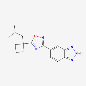 molecular formula C16H19N5O B7438396 3-(2H-benzotriazol-5-yl)-5-[1-(2-methylpropyl)cyclobutyl]-1,2,4-oxadiazole 