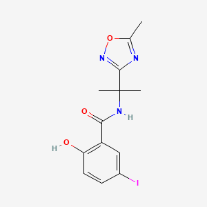 molecular formula C13H14IN3O3 B7438411 2-hydroxy-5-iodo-N-[2-(5-methyl-1,2,4-oxadiazol-3-yl)propan-2-yl]benzamide 