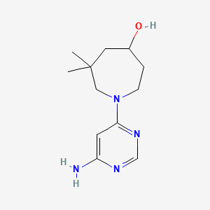 molecular formula C12H20N4O B7438443 1-(6-Aminopyrimidin-4-yl)-6,6-dimethylazepan-4-ol 