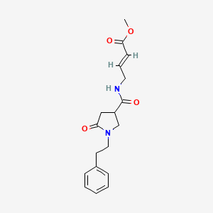 molecular formula C18H22N2O4 B7438498 methyl (E)-4-[[5-oxo-1-(2-phenylethyl)pyrrolidine-3-carbonyl]amino]but-2-enoate 