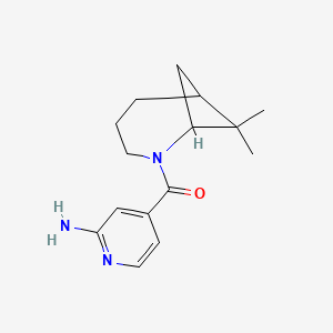 molecular formula C15H21N3O B7438530 (2-Aminopyridin-4-yl)-(7,7-dimethyl-2-azabicyclo[4.1.1]octan-2-yl)methanone 