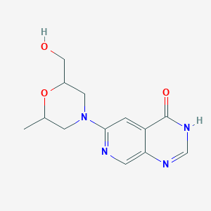 molecular formula C13H16N4O3 B7438534 6-[2-(hydroxymethyl)-6-methylmorpholin-4-yl]-3H-pyrido[3,4-d]pyrimidin-4-one 