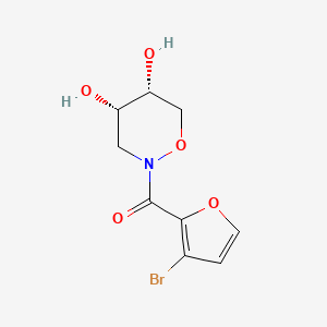 molecular formula C9H10BrNO5 B7438583 (3-bromofuran-2-yl)-[(4S,5R)-4,5-dihydroxyoxazinan-2-yl]methanone 