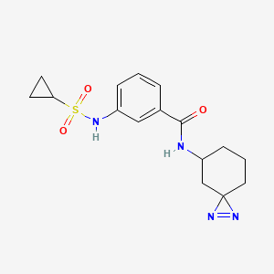 molecular formula C16H20N4O3S B7438597 3-(cyclopropylsulfonylamino)-N-(1,2-diazaspiro[2.5]oct-1-en-5-yl)benzamide 