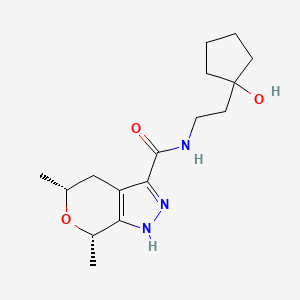 molecular formula C16H25N3O3 B7438605 (5R,7S)-N-[2-(1-hydroxycyclopentyl)ethyl]-5,7-dimethyl-1,4,5,7-tetrahydropyrano[3,4-c]pyrazole-3-carboxamide 