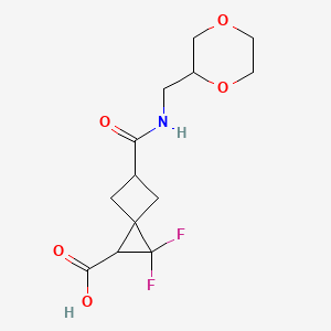 5-(1,4-Dioxan-2-ylmethylcarbamoyl)-2,2-difluorospiro[2.3]hexane-1-carboxylic acid