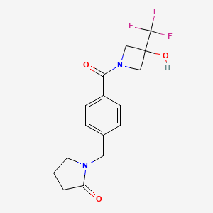 1-[[4-[3-Hydroxy-3-(trifluoromethyl)azetidine-1-carbonyl]phenyl]methyl]pyrrolidin-2-one