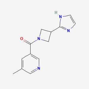 molecular formula C13H14N4O B7438636 [3-(1H-imidazol-2-yl)azetidin-1-yl]-(5-methylpyridin-3-yl)methanone 