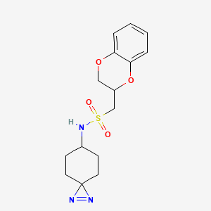molecular formula C15H19N3O4S B7438678 N-(1,2-diazaspiro[2.5]oct-1-en-6-yl)-1-(2,3-dihydro-1,4-benzodioxin-3-yl)methanesulfonamide 
