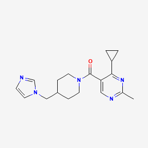 molecular formula C18H23N5O B7438686 (4-Cyclopropyl-2-methylpyrimidin-5-yl)-[4-(imidazol-1-ylmethyl)piperidin-1-yl]methanone 