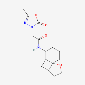 molecular formula C15H21N3O4 B7438710 2-(5-methyl-2-oxo-1,3,4-oxadiazol-3-yl)-N-(2-oxatricyclo[5.4.0.01,5]undecan-8-yl)acetamide 