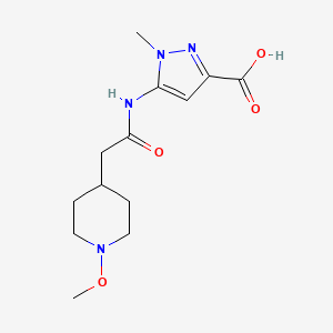 molecular formula C13H20N4O4 B7438717 5-[[2-(1-Methoxypiperidin-4-yl)acetyl]amino]-1-methylpyrazole-3-carboxylic acid 