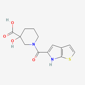 molecular formula C13H14N2O4S B7438726 3-hydroxy-1-(6H-thieno[2,3-b]pyrrole-5-carbonyl)piperidine-3-carboxylic acid 