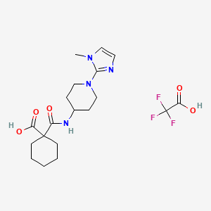 molecular formula C19H27F3N4O5 B7438747 1-[[1-(1-Methylimidazol-2-yl)piperidin-4-yl]carbamoyl]cyclohexane-1-carboxylic acid;2,2,2-trifluoroacetic acid 