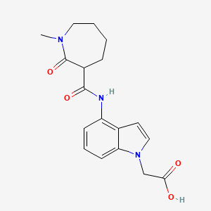 molecular formula C18H21N3O4 B7438761 2-[4-[(1-Methyl-2-oxoazepane-3-carbonyl)amino]indol-1-yl]acetic acid 