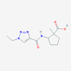 molecular formula C12H18N4O3 B7438769 2-[(1-Ethyltriazole-4-carbonyl)amino]-1-methylcyclopentane-1-carboxylic acid 