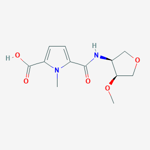 molecular formula C12H16N2O5 B7438774 5-[[(3S,4S)-4-methoxyoxolan-3-yl]carbamoyl]-1-methylpyrrole-2-carboxylic acid 