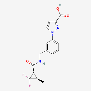 1-[3-[[[(1S,3R)-2,2-difluoro-3-methylcyclopropanecarbonyl]amino]methyl]phenyl]pyrazole-3-carboxylic acid