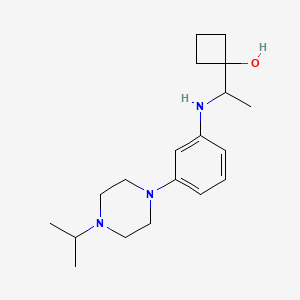 molecular formula C19H31N3O B7438785 1-[1-[3-(4-Propan-2-ylpiperazin-1-yl)anilino]ethyl]cyclobutan-1-ol 