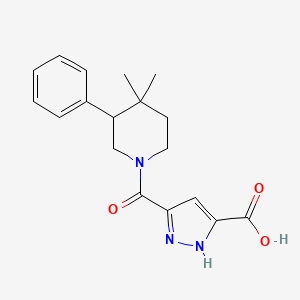 3-(4,4-dimethyl-3-phenylpiperidine-1-carbonyl)-1H-pyrazole-5-carboxylic acid