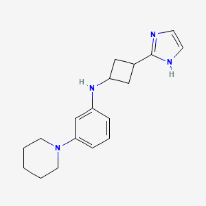 molecular formula C18H24N4 B7438813 N-[3-(1H-imidazol-2-yl)cyclobutyl]-3-piperidin-1-ylaniline 