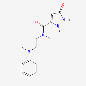 molecular formula C15H20N4O2 B7438834 N,2-dimethyl-N-[2-(N-methylanilino)ethyl]-5-oxo-1H-pyrazole-3-carboxamide 