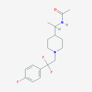 molecular formula C17H23F3N2O B7438839 N-[1-[1-[2,2-difluoro-2-(4-fluorophenyl)ethyl]piperidin-4-yl]ethyl]acetamide 