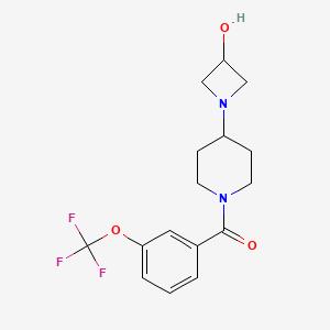 molecular formula C16H19F3N2O3 B7438853 [4-(3-Hydroxyazetidin-1-yl)piperidin-1-yl]-[3-(trifluoromethoxy)phenyl]methanone 