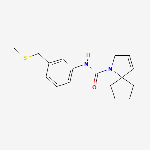 molecular formula C17H22N2OS B7438865 N-[3-(methylsulfanylmethyl)phenyl]-1-azaspiro[4.4]non-3-ene-1-carboxamide 