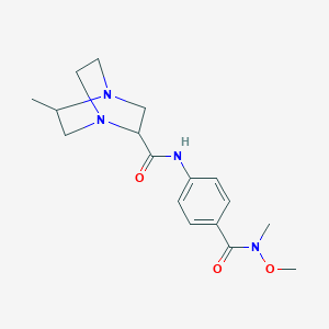 molecular formula C17H24N4O3 B7438868 N-[4-[methoxy(methyl)carbamoyl]phenyl]-5-methyl-1,4-diazabicyclo[2.2.2]octane-2-carboxamide 