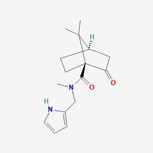 molecular formula C16H22N2O2 B7438882 (1S,4R)-N,7,7-trimethyl-2-oxo-N-(1H-pyrrol-2-ylmethyl)bicyclo[2.2.1]heptane-1-carboxamide 