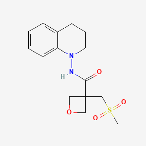 molecular formula C15H20N2O4S B7438907 N-(3,4-dihydro-2H-quinolin-1-yl)-3-(methylsulfonylmethyl)oxetane-3-carboxamide 