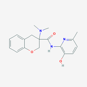 molecular formula C18H21N3O3 B7438910 3-(dimethylamino)-N-(3-hydroxy-6-methylpyridin-2-yl)-2,4-dihydrochromene-3-carboxamide 