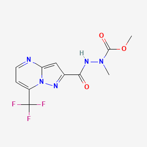 molecular formula C11H10F3N5O3 B7438917 methyl N-methyl-N-[[7-(trifluoromethyl)pyrazolo[1,5-a]pyrimidine-2-carbonyl]amino]carbamate 