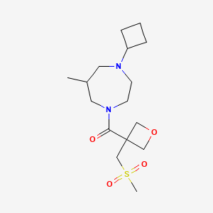 (4-Cyclobutyl-6-methyl-1,4-diazepan-1-yl)-[3-(methylsulfonylmethyl)oxetan-3-yl]methanone