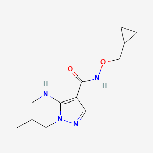 molecular formula C12H18N4O2 B7438933 N-(cyclopropylmethoxy)-6-methyl-4,5,6,7-tetrahydropyrazolo[1,5-a]pyrimidine-3-carboxamide 