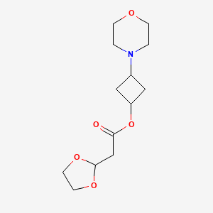 molecular formula C13H21NO5 B7438940 (3-Morpholin-4-ylcyclobutyl) 2-(1,3-dioxolan-2-yl)acetate 
